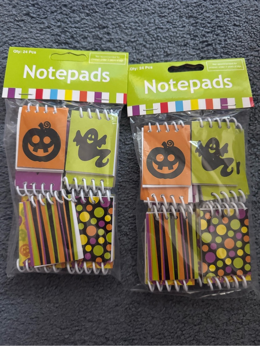Notepads Mini Halloween Notepads - Orange & Lime Green